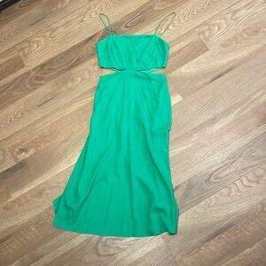 MANGO Linen Blend Midi Dress